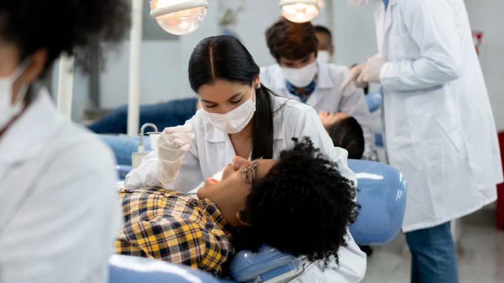 Students attending a professional dental education program at the Greek Academy of Dental Education.